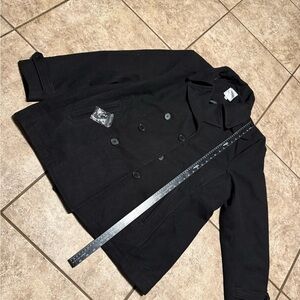 Women's New Black Peacoat